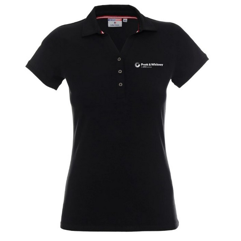 Koszulka polo coast damska czarna PW